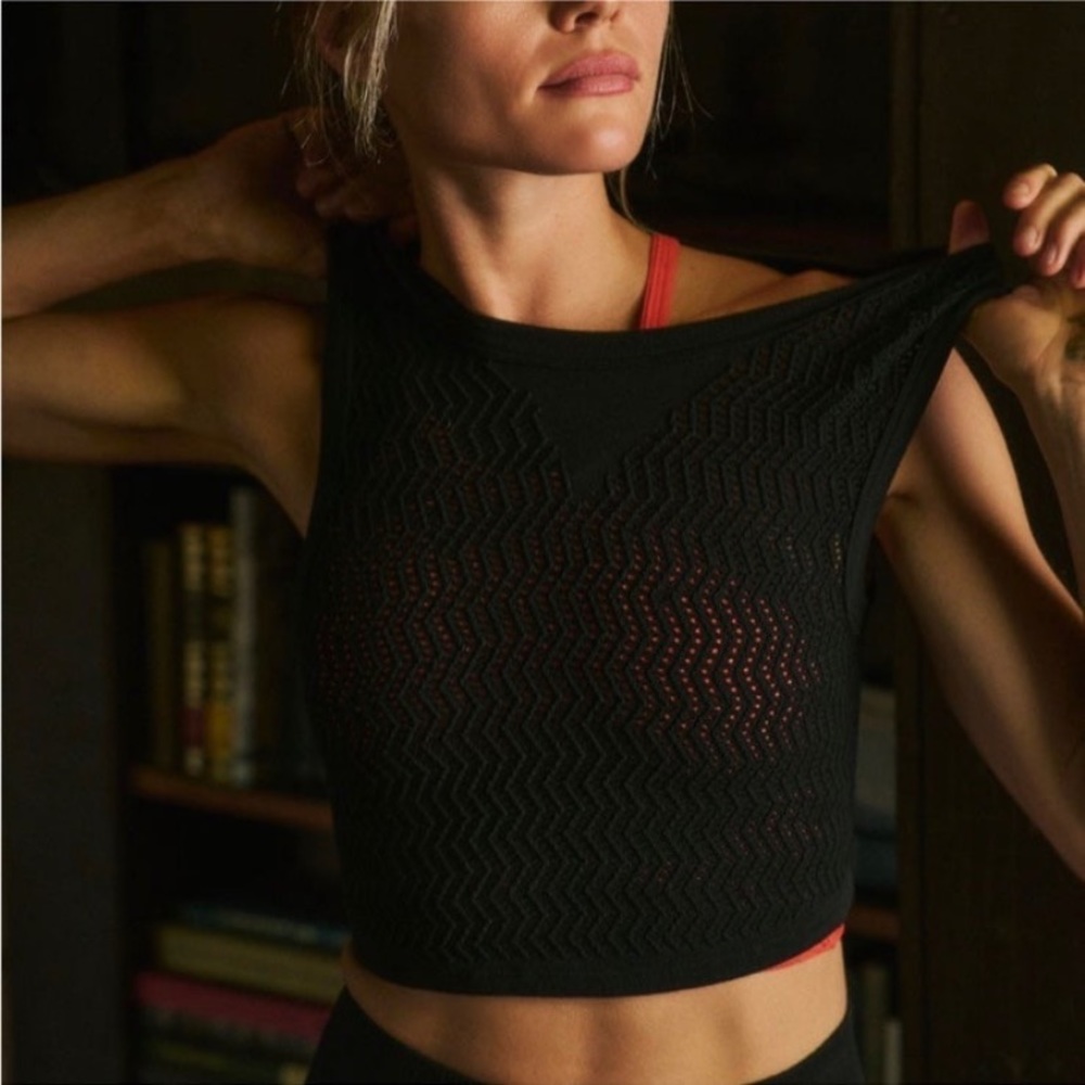 Free People Free Throw Textured Muscle Tank XS/S NWT